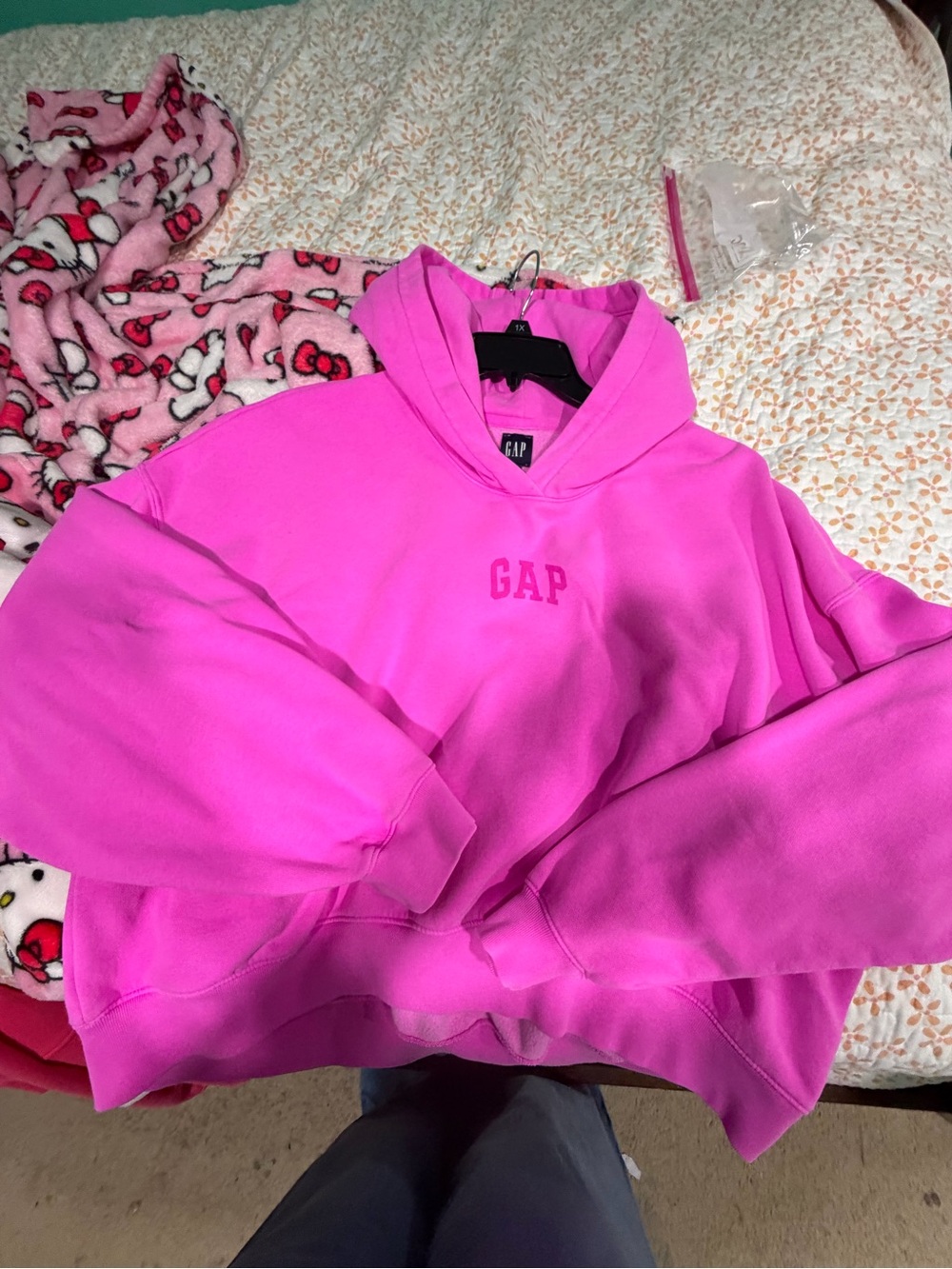 GAP Women's Neon Pink Crewneck Hoodie